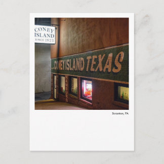 Scranton PA-Coney Island Texas Wieners Postcard