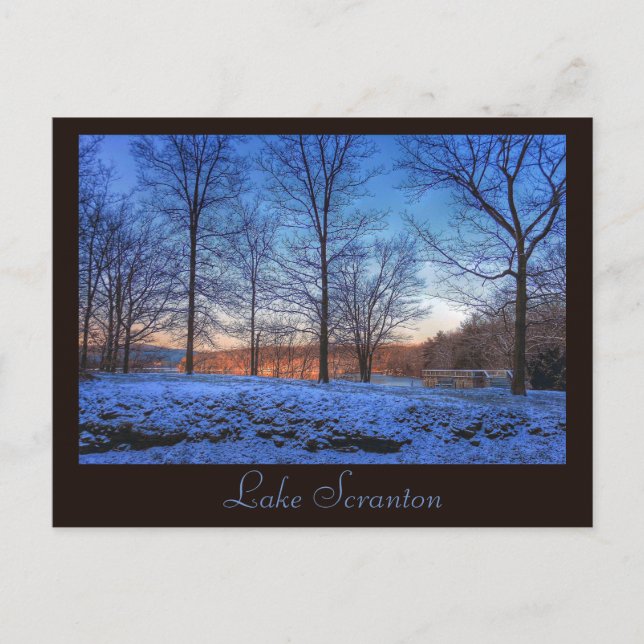 Scranton PA Lake Scranton Post Card Winter Light (Front)