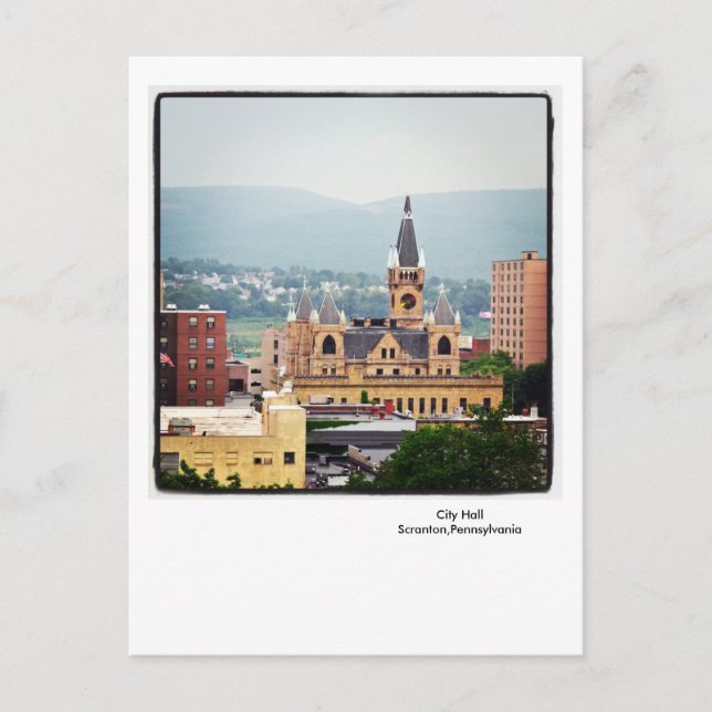 Scranton PA Postcard-City Hall-Endless Mountains Postcard (Front)