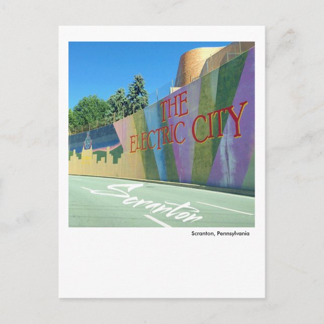Scranton PA- The Electric City Mural Postcard (Front)