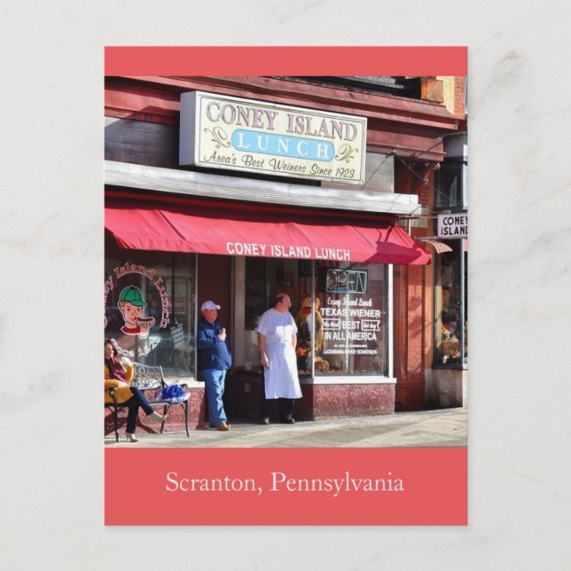 Scranton Pennsylvania Coney Island Lunch  Postcard (Front)