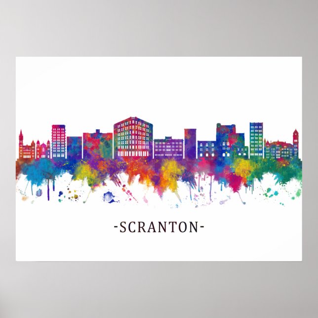 Scranton Pennsylvania Skyline Poster (Front)