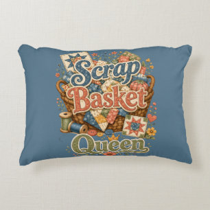 Scrap Basket Queen Quilter Cottagecore Decorative Cushion