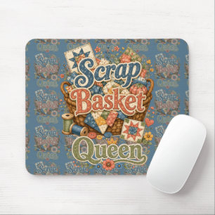 Scrap Basket Queen Quilter Cottagecore Mouse Mat
