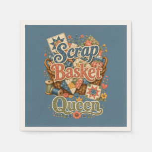 Scrap Basket Queen Quilter Cottagecore Napkin