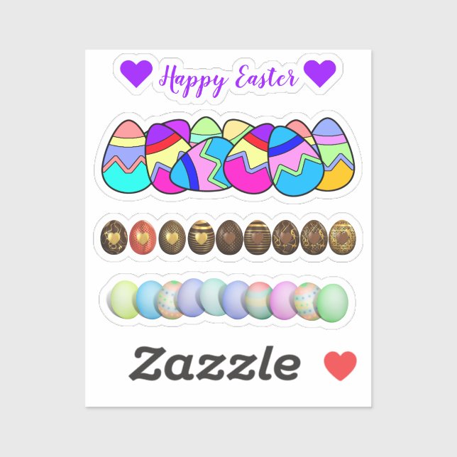 Scrap Booking Coloured Eggs Easter (Sheet)