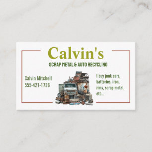 Scrap metal and auto recycling business card