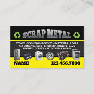 Scrap Metal Pickup Business Cards English-Spanish