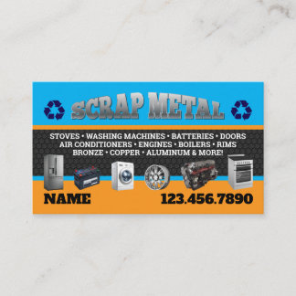 Scrap Metal Pickup Business Cards English-Spanish