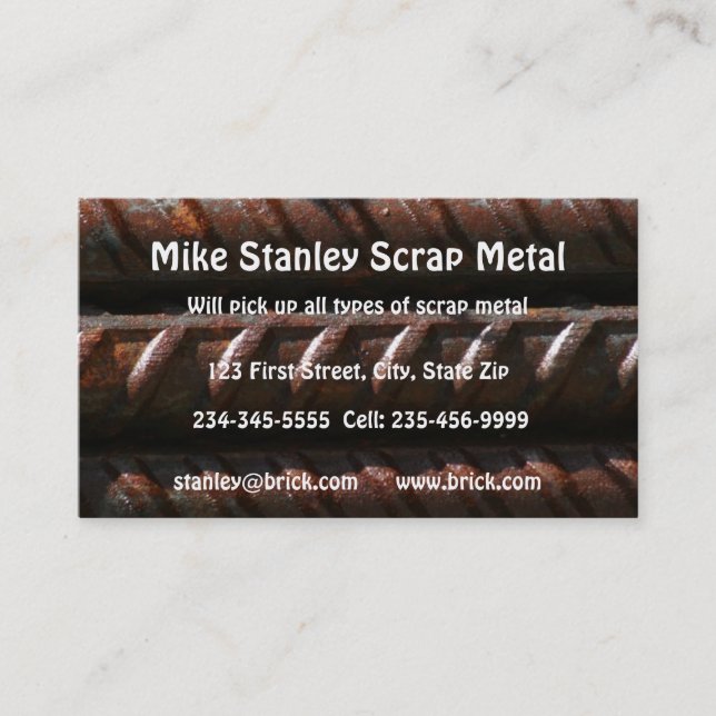 Scrap Metal Recycle collection  Custom  Business Card (Front)