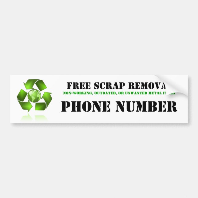 Scrap Metal Removal Bumper Sticker (Front)