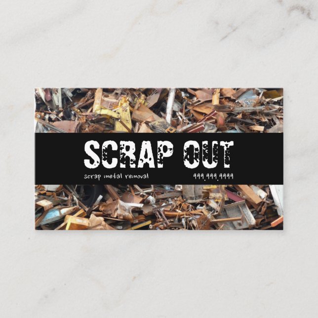 Scrap Metal Yard Removal Recycling Junk Business Card (Front)