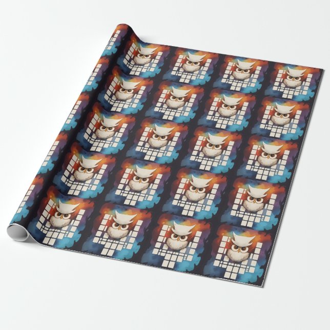 scrap owl 3 of 15 wrapping paper (Unrolled)