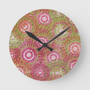 Scrap Paper Effect Round Clock