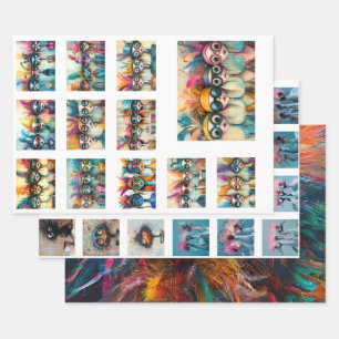 Scrapbook Designs Wackadoodle Vibrant Coloured Wrapping Paper Sheet