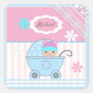 Scrapbook for boy, photo album for boy square sticker