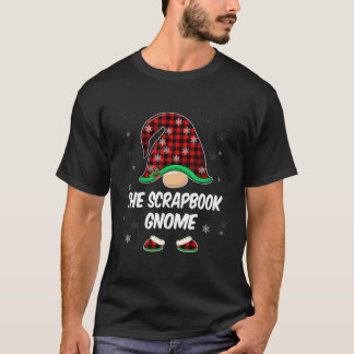 Scrapbook Gnome Buffalo Plaid Matching Family Chri T-Shirt