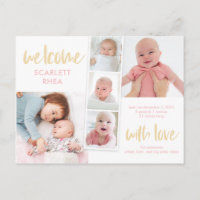 Scrapbook Love Editable Colour Birth Announcement
