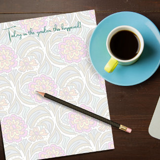 Scrapbook Paper Floral Art Background Custom Letterhead