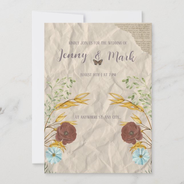 Scrapbook wedding invitation (Front)