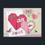 Scrapbook with Love Elements Postcard<br><div class="desc">Scrapbook with love elements © and ® Bigstock® - All Rights Reserved.</div>