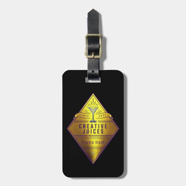 Scrapbooker Diamond “Creative Juices” Luggage Tag (Front Vertical)