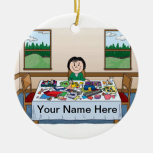 Scrapbooker - Female Ceramic Tree Decoration