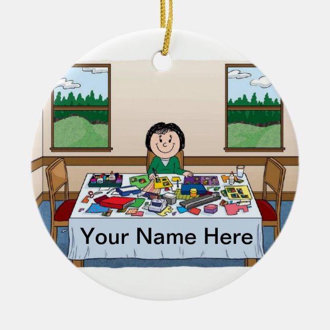 Scrapbooker - Female Ceramic Tree Decoration (Front)