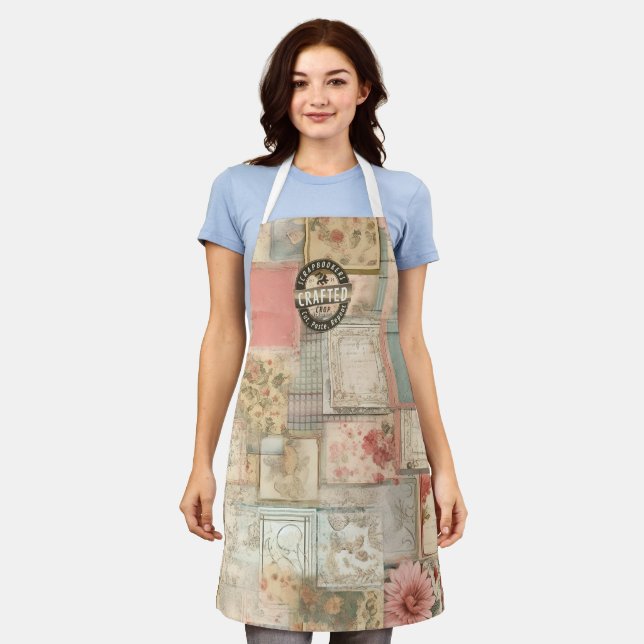 Scrapbookers  Cut Paste Repeat Apron (Worn)