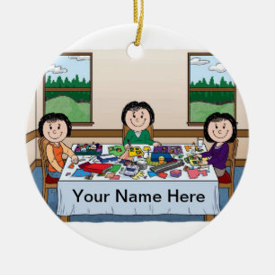 Scrapbooking- 3 Women Ceramic Tree Decoration