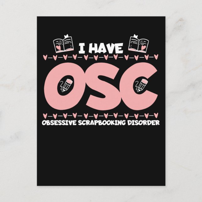 Scrapbooking addict Crafter Funny Crafty Book Postcard (Front)