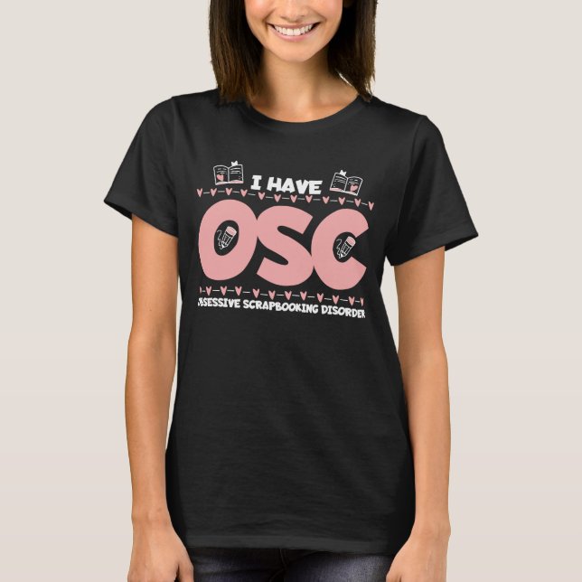 Scrapbooking addict Crafter Funny Crafty Book T-Shirt (Front)