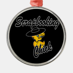 Scrapbooking Chick #4 Metal Tree Decoration