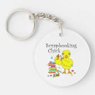 Scrapbooking Chick Text Key Ring