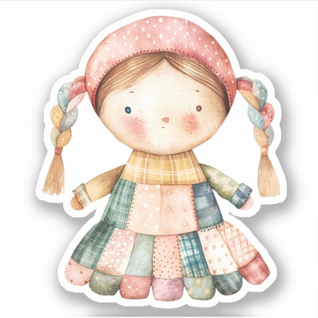 Scrapbooking Doll Sticker (Front)