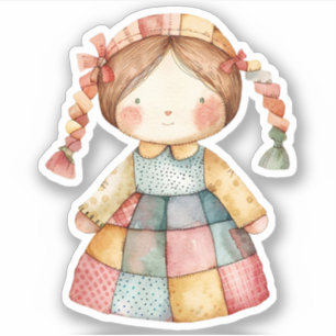 Scrapbooking Doll Sticker