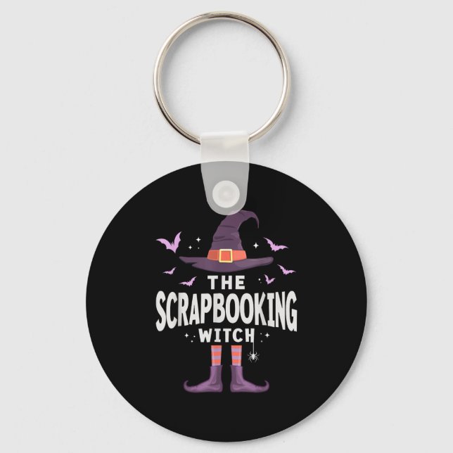 Scrapbooking Halloween Witch Matching Costume  Key Ring (Front)