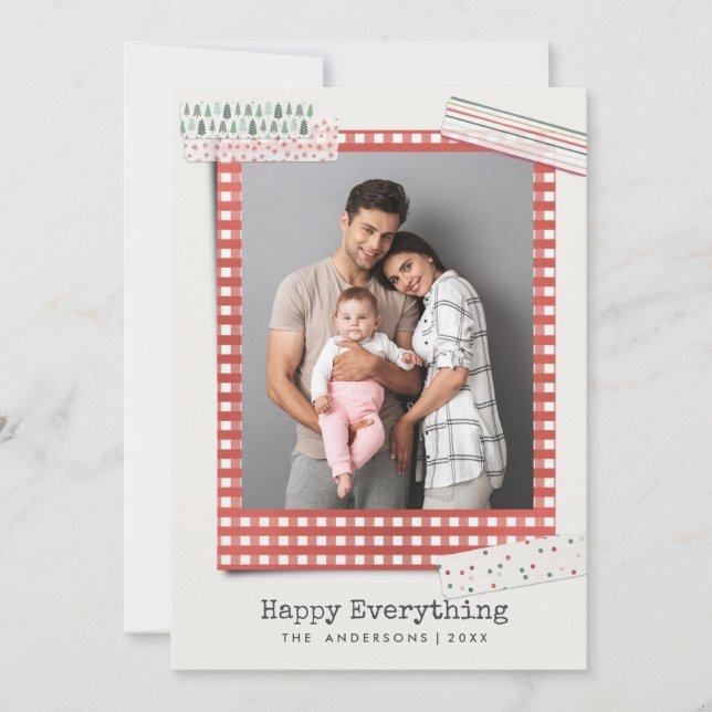 Scrapbooking Holidays | Festive 3 photo Holiday Card (Front)