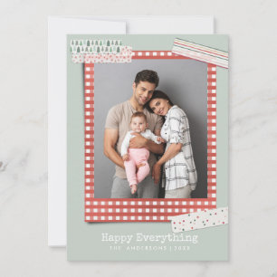 Scrapbooking Holidays   Gingham Frame photo Holiday Card