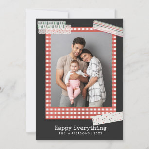 Scrapbooking Holidays Gingham Frame photo Holiday Card