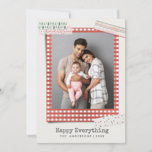 Scrapbooking Holidays   Gingham Frame photo Holiday Card