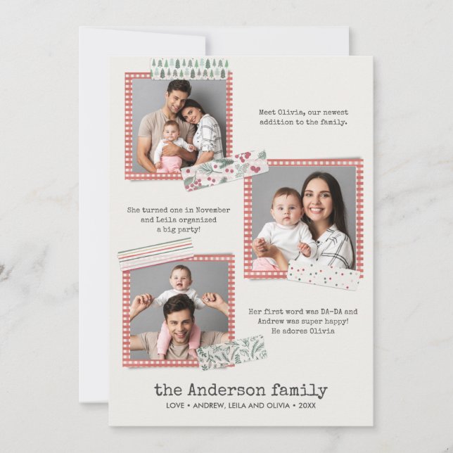 Scrapbooking Holidays | Year in review 3 photos Card (Front)