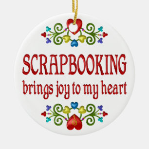 Scrapbooking Joy Ceramic Tree Decoration