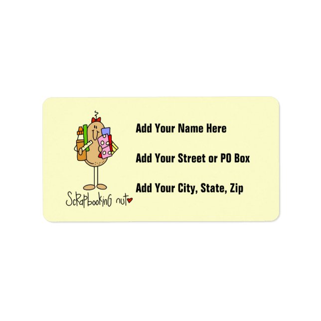 Scrapbooking Nut T-shirts and Gifts Label (Front)