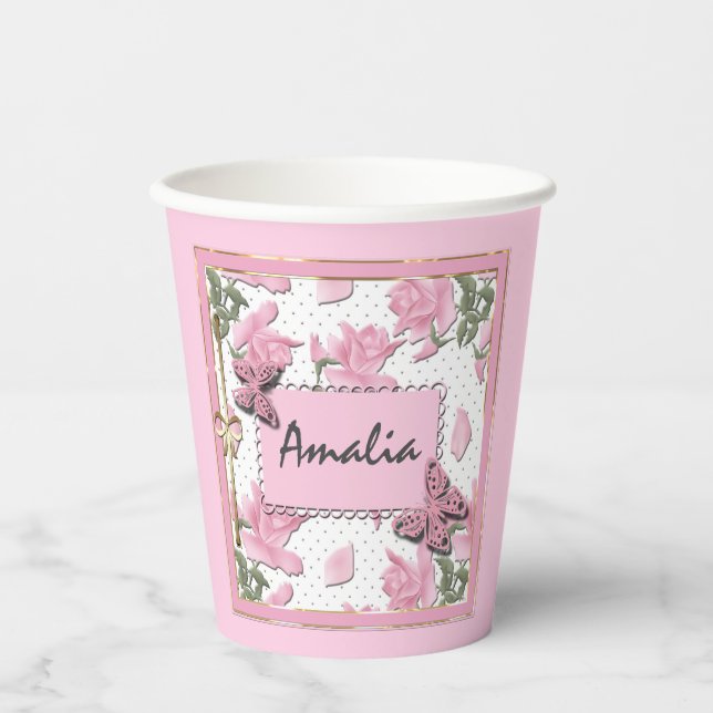 Scrapbooking pink paper cup (Front)