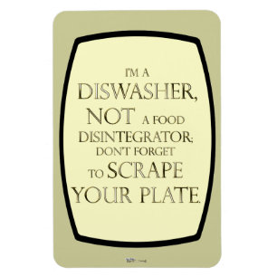 Scrape Your Plate (Dishwasher) (Gold Effect) Magnet