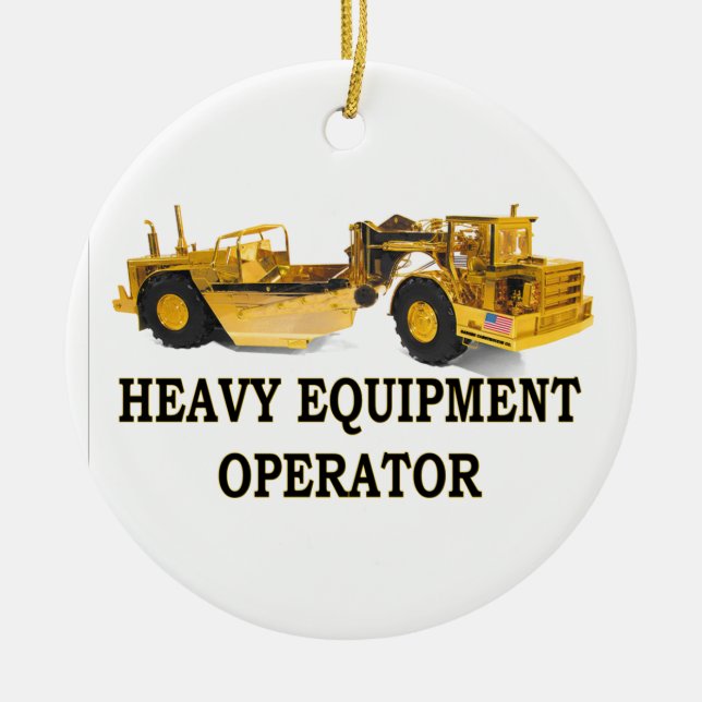 SCRAPER EARTH MOVER CERAMIC TREE DECORATION (Front)