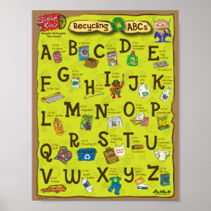 ScrapKins Recycling ABCs School Classroom Poster