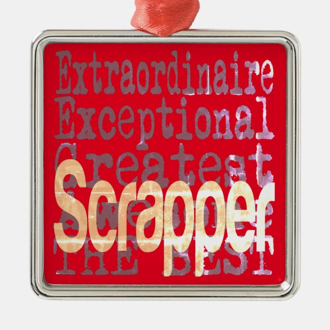 Scrapper Extraordinaire Metal Tree Decoration (Front)