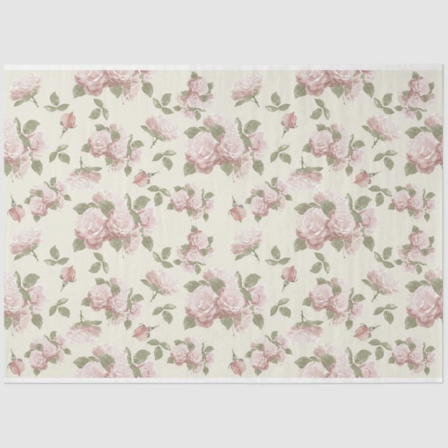 Scrappy Pink Floral Series Design 6 Tissue Paper (Front)